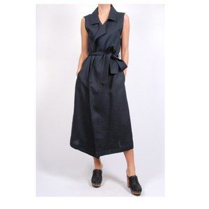 Jesse Kamm Amalfi Wrap Navy Dress M/L